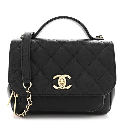 Caviar Quilted Small Business Affinity Flap Black