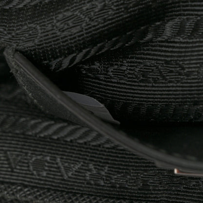 Re-Nylon Saffiano Triangle Shoulder Bag Black