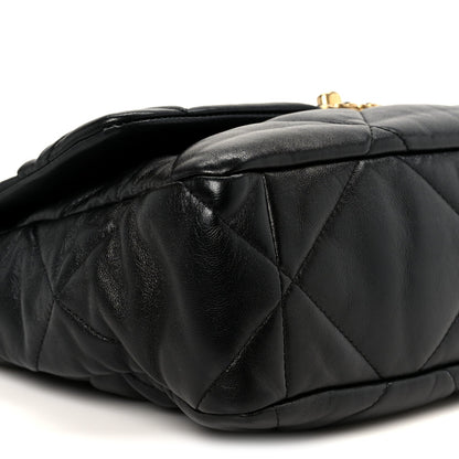 Goatskin Quilted Large Chanel 19 Flap Black