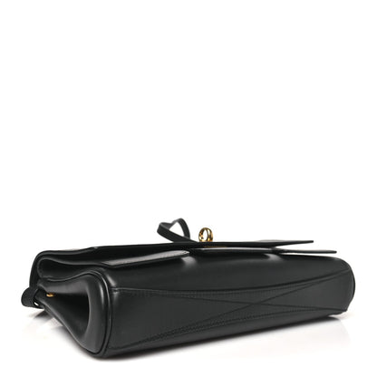 Smooth Calfskin Small Bel Air Clutch On Strap Black