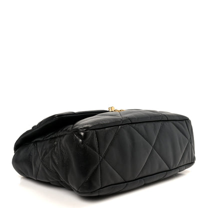 Goatskin Quilted Large Chanel 19 Flap Black