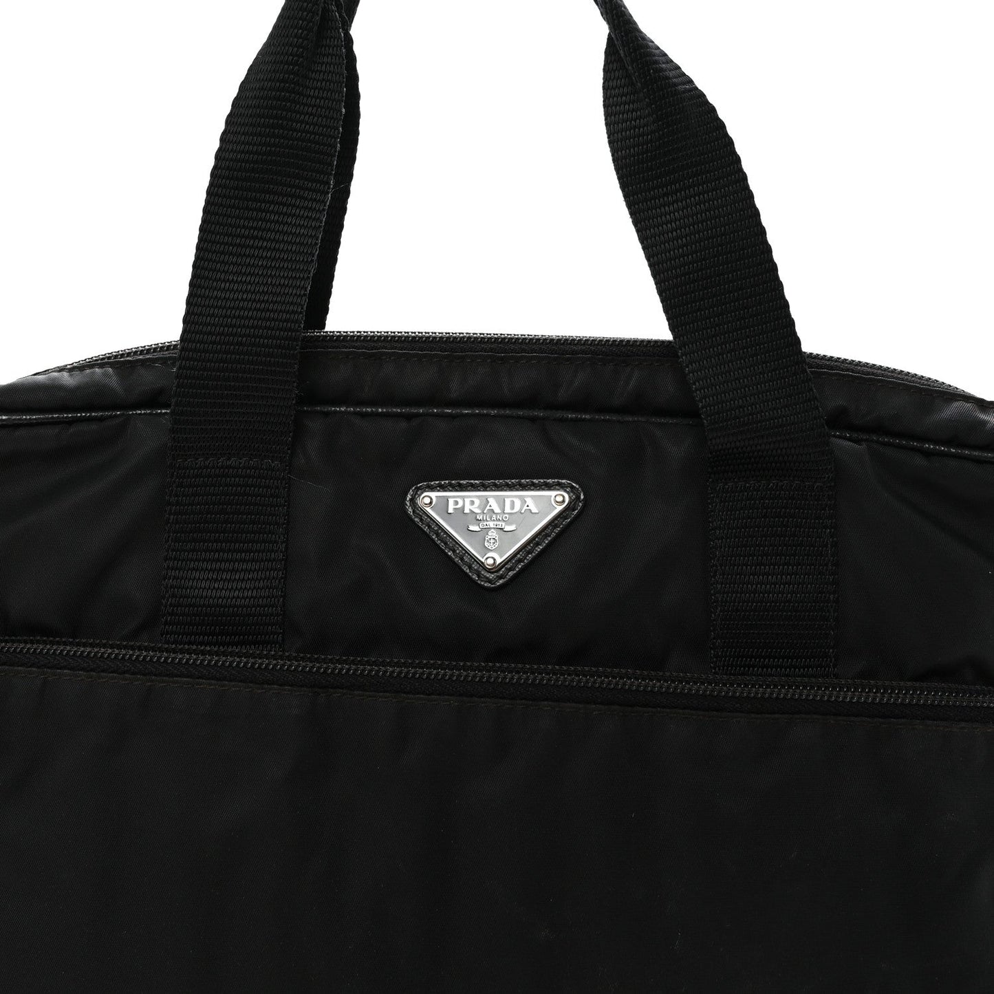 Saffiano Tessuto Nylon Small Briefcase Black