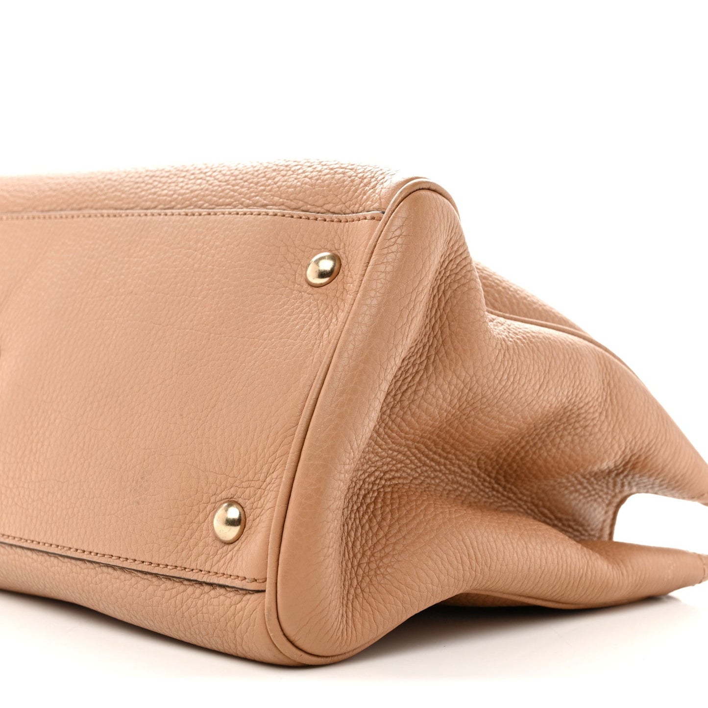 Pebbled Calfskin Medium Bamboo Shopper Tote Camelia