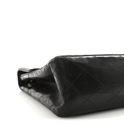 Lambskin Quilted XL Jumbo Single Flap Black
