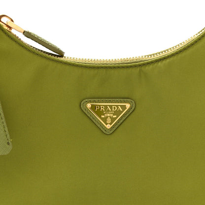 Re-Nylon Saffiano Mini Re-Edition 2005 Bag Ivy Green