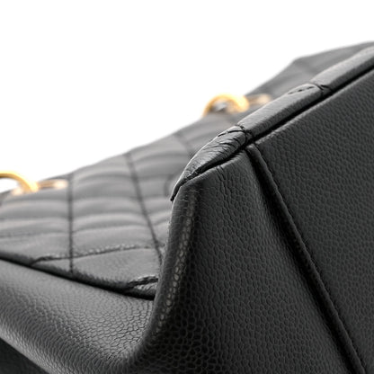 Caviar Quilted Grand Shopping Tote GST Black
