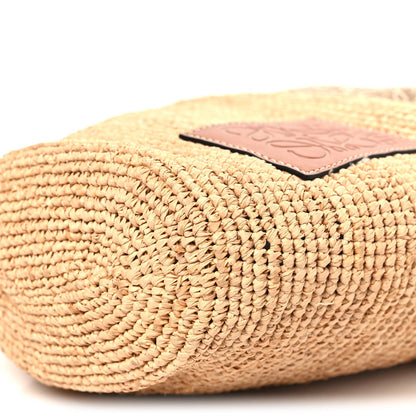 Calfskin Raffia Anagram Paulas Ibiza Pochette Bag Natural Tan
