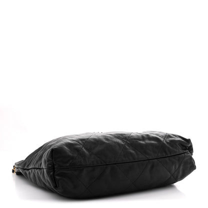 Shiny Caviar Quilted Monochrome Small Chanel 22 Black