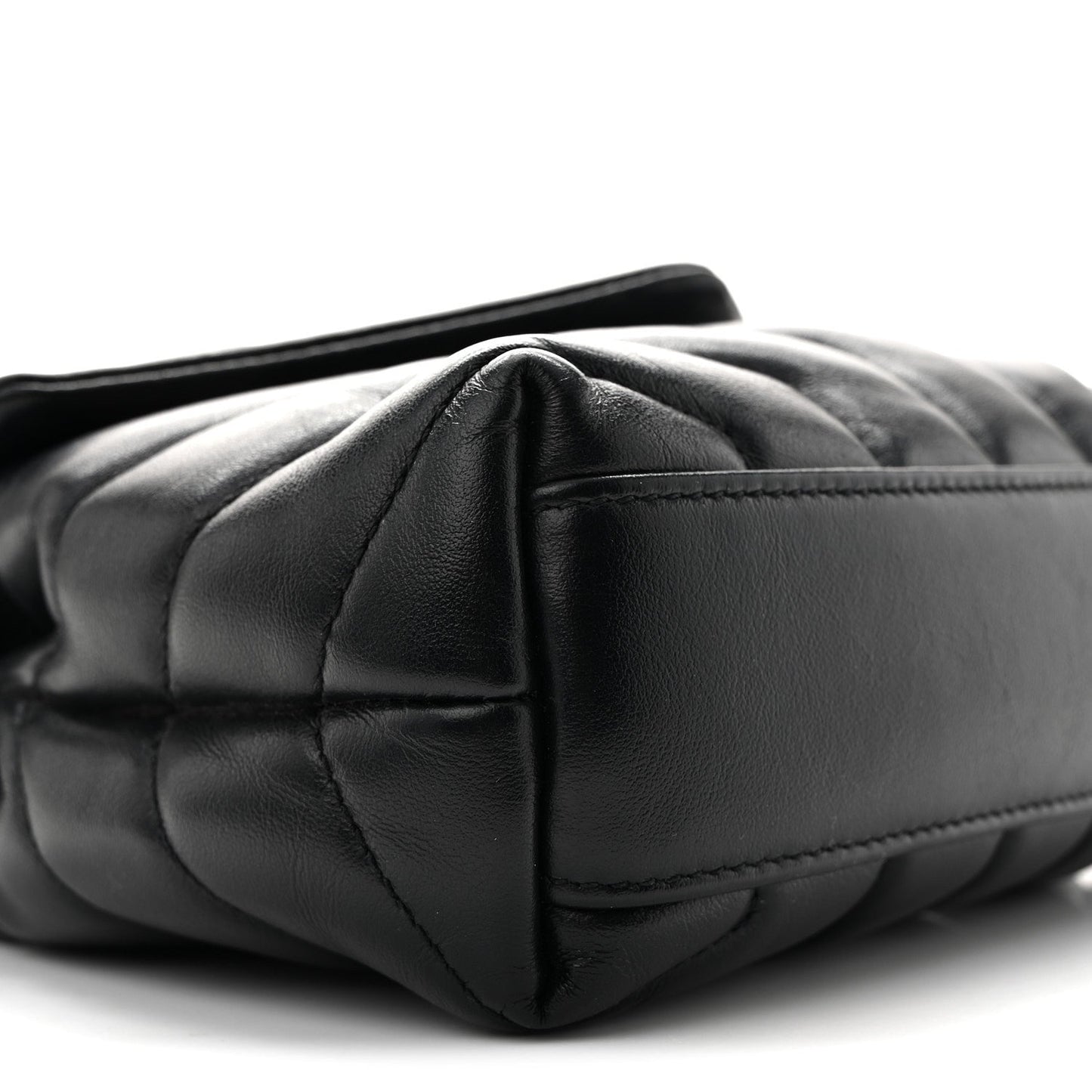Calfskin Y Quilted Monogram Toy Loulou Crossbody Bag Black