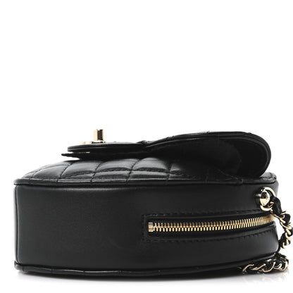 Lambskin Quilted CC In Love Heart Bag Black
