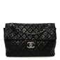 Washed Lambskin Quilted Maxi Single Flap Black