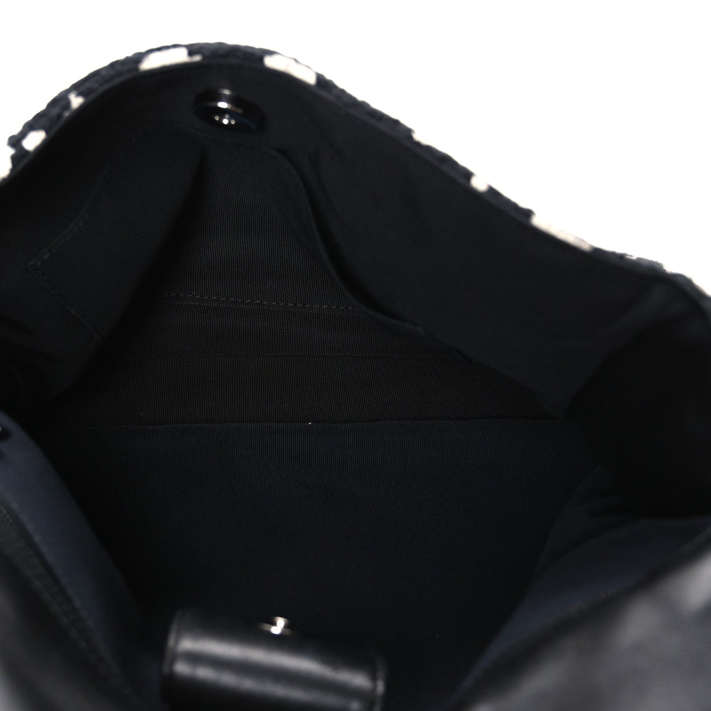 Tweed Paint Splatter Print Flap Black White