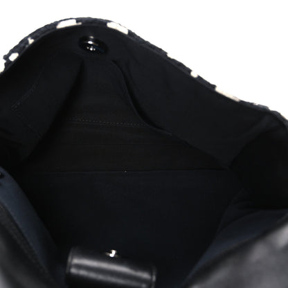 Tweed Paint Splatter Print Flap Black White