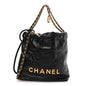 Shiny Calfskin Quilted Mini Chanel 22 Black