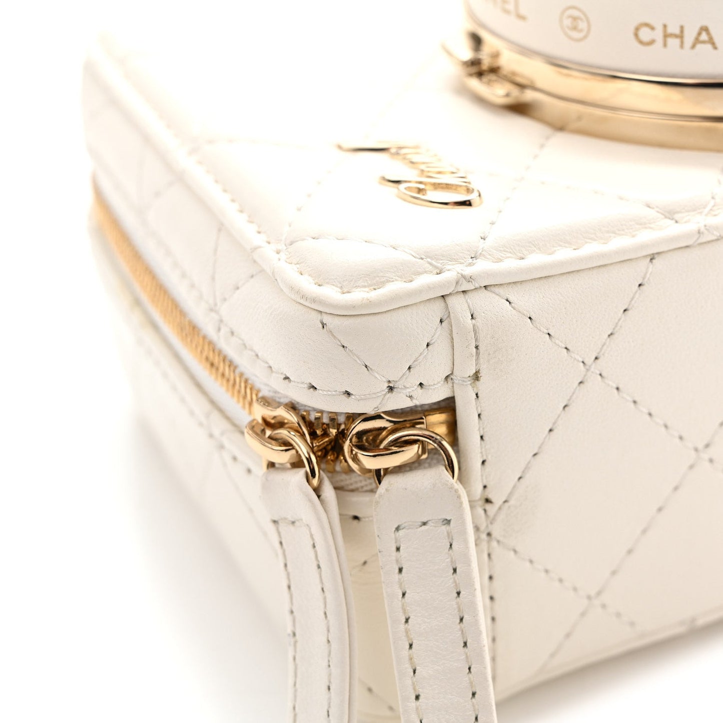 Lambskin Quilted Coco Click Bag White