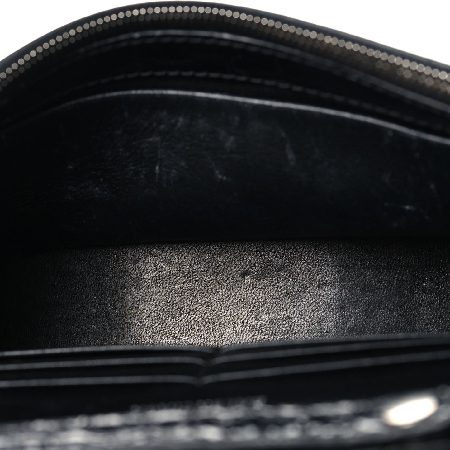 Shiny Calfskin Monochrome Crocodile Embossed Hourglass Chain Bag Black