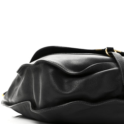 Calfskin Large Marcie Satchel Black