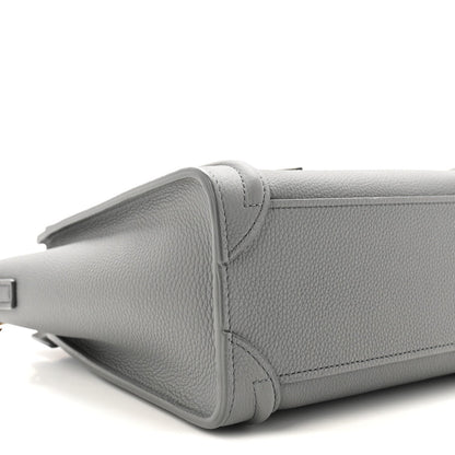 Baby Drummed Calfskin Nano Luggage Kohl