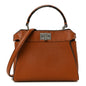 Cuoio Romano Snakeskin Selleria Mini Peekaboo Iconic Satchel Cappuccino
