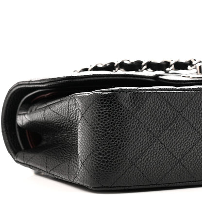 Caviar Quilted Small Double Flap Black