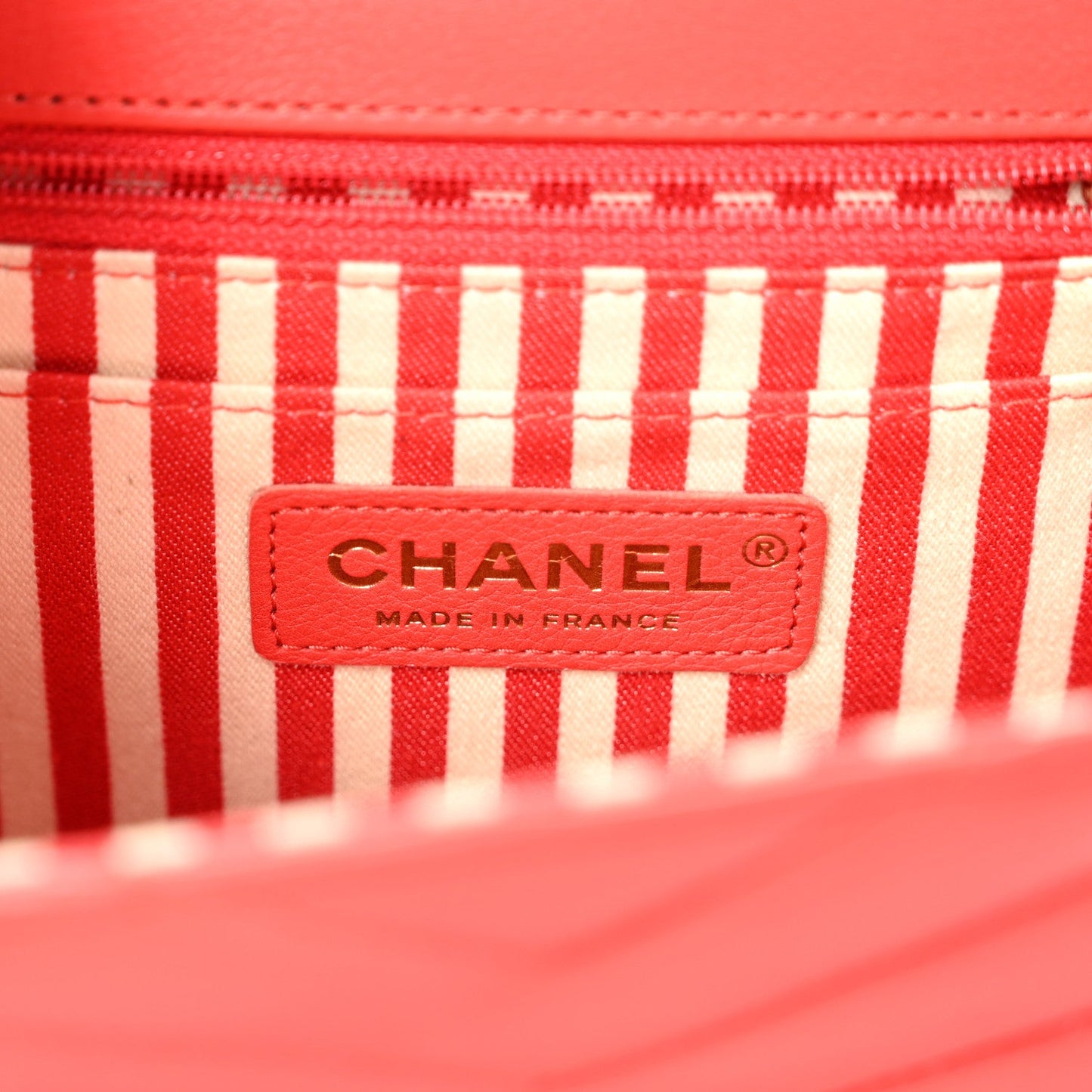 Calfskin Quilted Chevron Small Single Flap Red