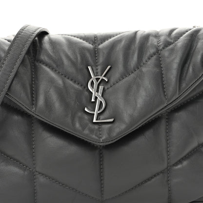 Lambskin Quilted Toy Loulou Puffer Monogram Chain Satchel Fog