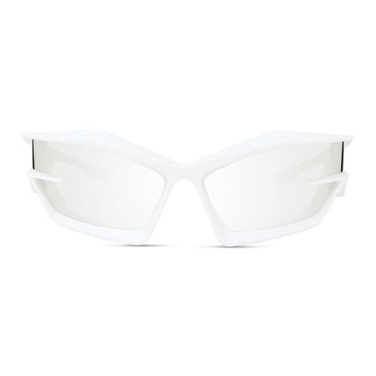 Givenchy Sunglasses Geometric Full Rim, White Frame and Smoke Mirror Lens GV40049U21C