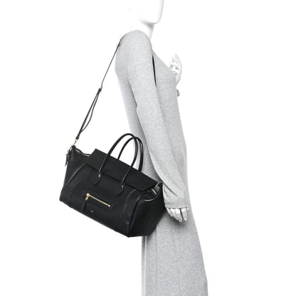 Supple Shiny Lambskin Luggage Black