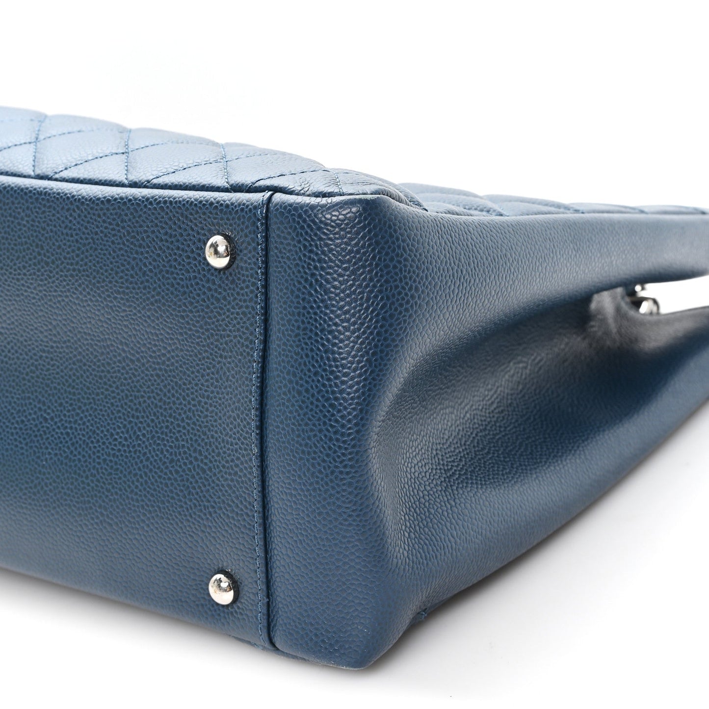 Caviar Quilted XL Grand Shopping Tote GST Dark Blue