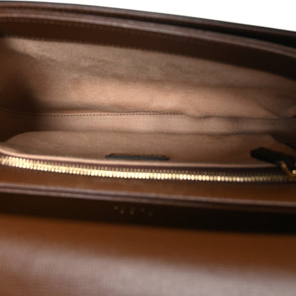 GG Supreme Monogram Horsebit 1955 Shoulder Bag Beige Brown Sugar