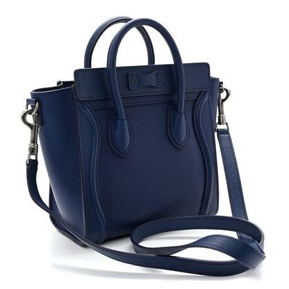 Drummed Calfskin Nano Luggage Indigo