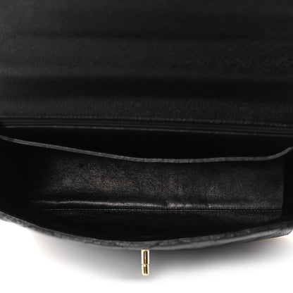 Caviar Quilted Jumbo Kelly Flap Black