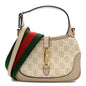 GG Supreme Monogram Textured Dollar Calfskin Mini Jackie 1961 Hobo Beige Mystic White Oatmeal