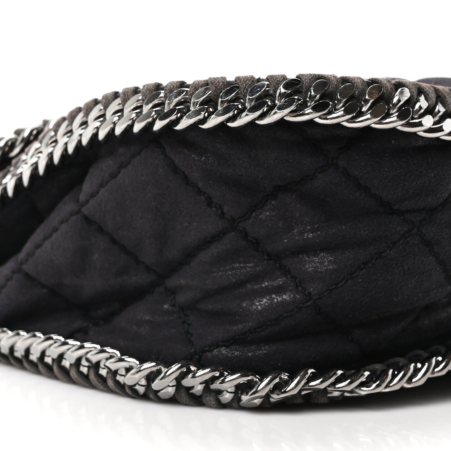 Shaggy Deer Quilted Falabella Shoulder Bag Black