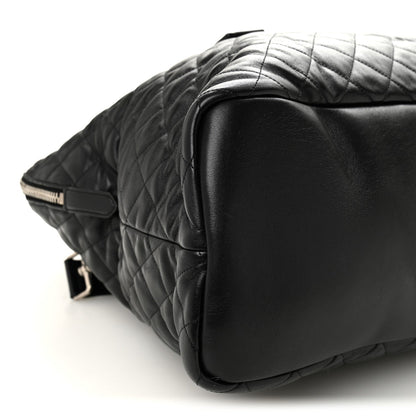 Calfskin Quilted ES Giant Travel Bag Black