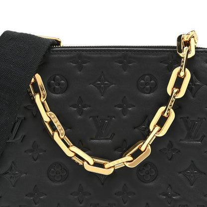 Lambskin Embossed Monogram Coussin PM Black