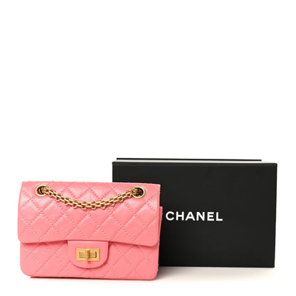 Aged Calfskin Quilted 2.55 Reissue Mini Flap Pink