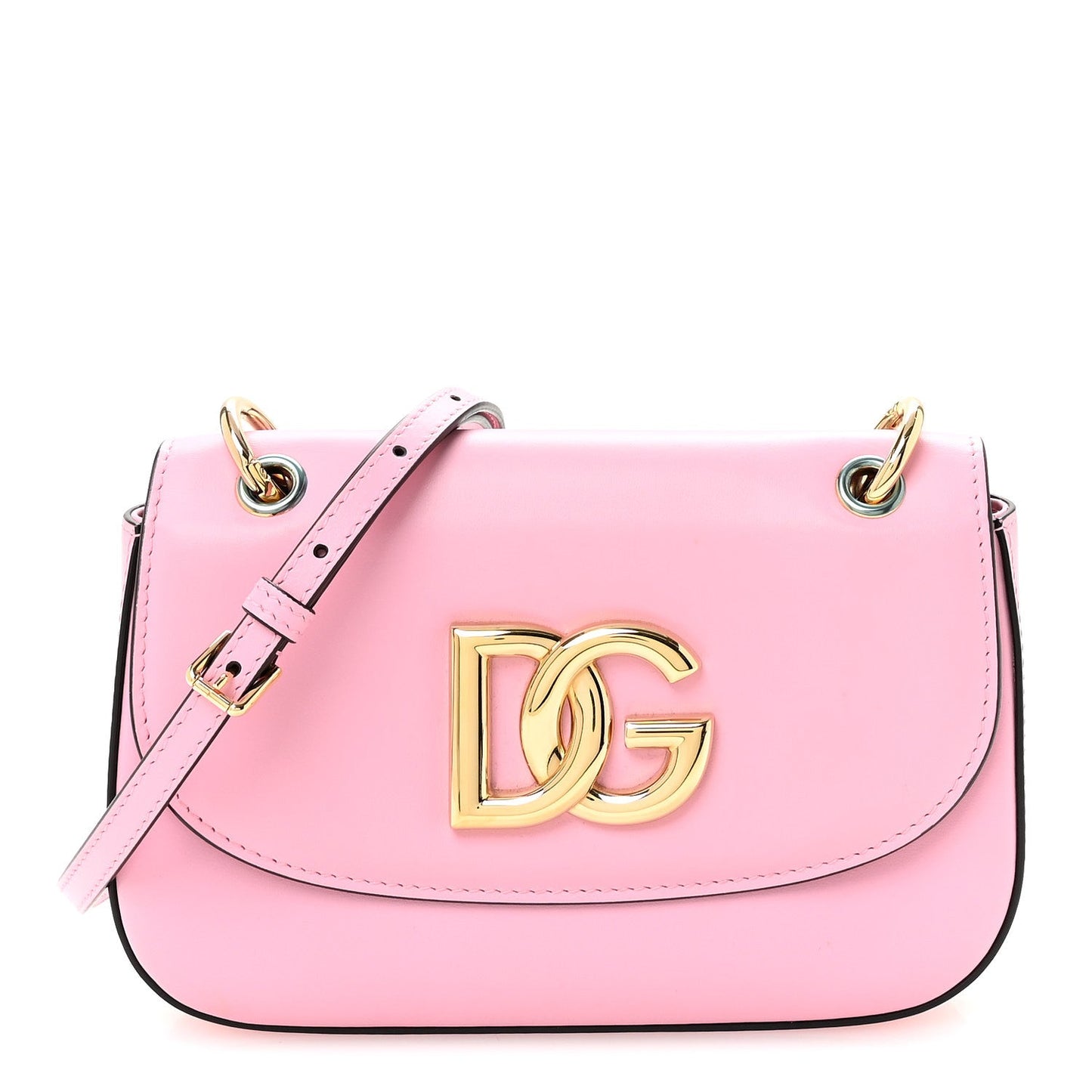 Calfskin 3.5 Flap Crossbody Bag Pink