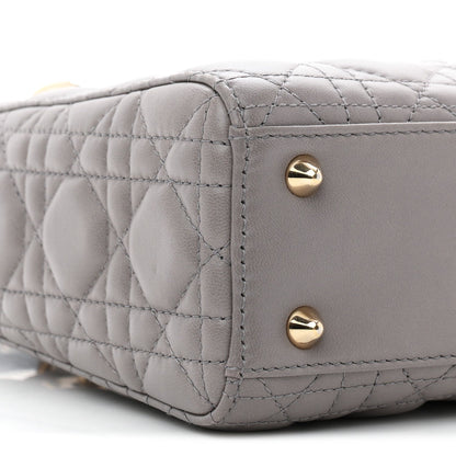 Lambskin Cannage Small Lucky Badges My Lady Dior Grey