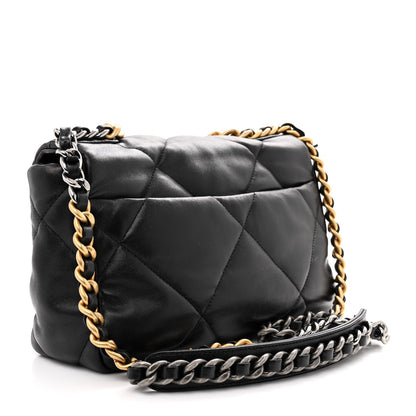 Lambskin Quilted Medium Chanel 19 Flap Black