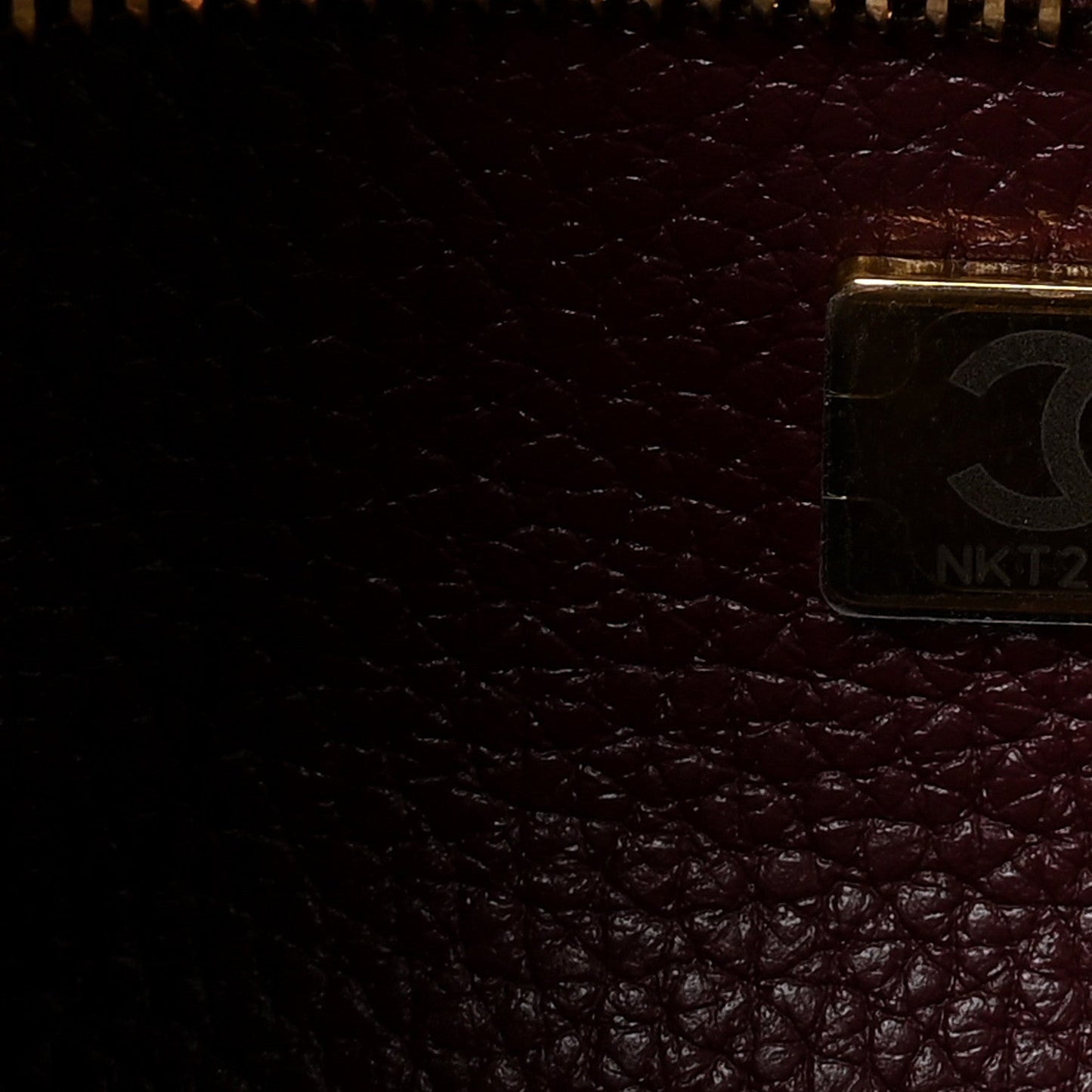 Grained Calfskin Stitched Urban Essentials Small Shopping Bag Burgundy