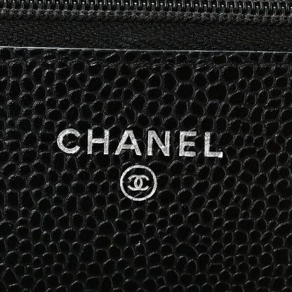 Caviar Quilted Wallet on Chain WOC Black