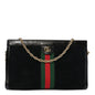 Suede Patent GG Web Medium Ophidia Chain Shoulder Bag Black