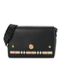 Grainy Calfskin Vintage Check Note Crossbody Bag Black