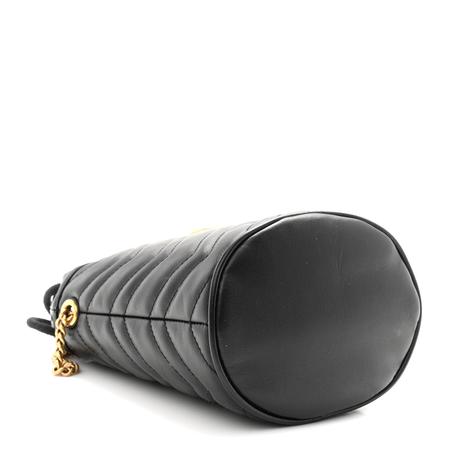 Calfskin Matelasse Mini GG Marmont 2.0 Bucket Bag Black