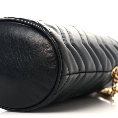 Calfskin Matelasse Mini GG Marmont 2.0 Bucket Bag Black