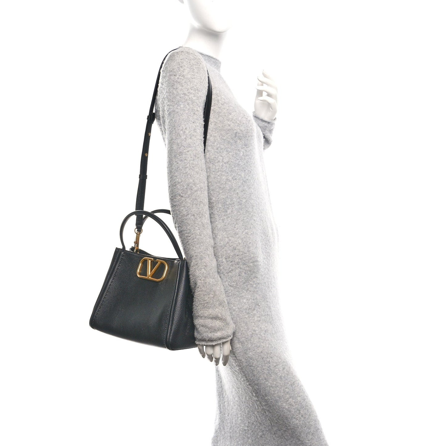Soft Grainy Calfskin Alltime Medium Handbag Black