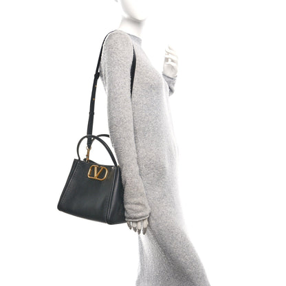 Soft Grainy Calfskin Alltime Medium Handbag Black