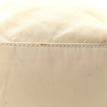 Tessuto Nylon Saffiano Shopping Tote White