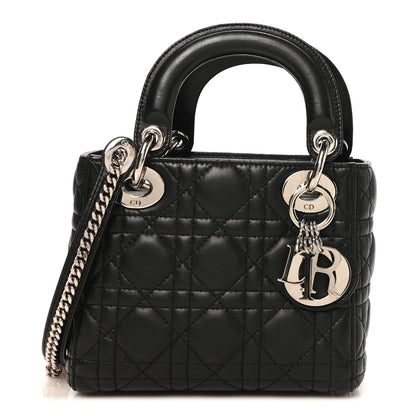 Lambskin Cannage Mini Lady Dior Black